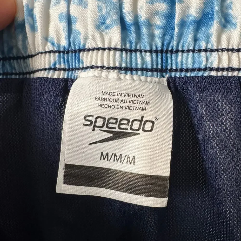 Speedo Blue Swim Trunks Men’s Medium Board Shorts Quick Dry Beach Swimwear